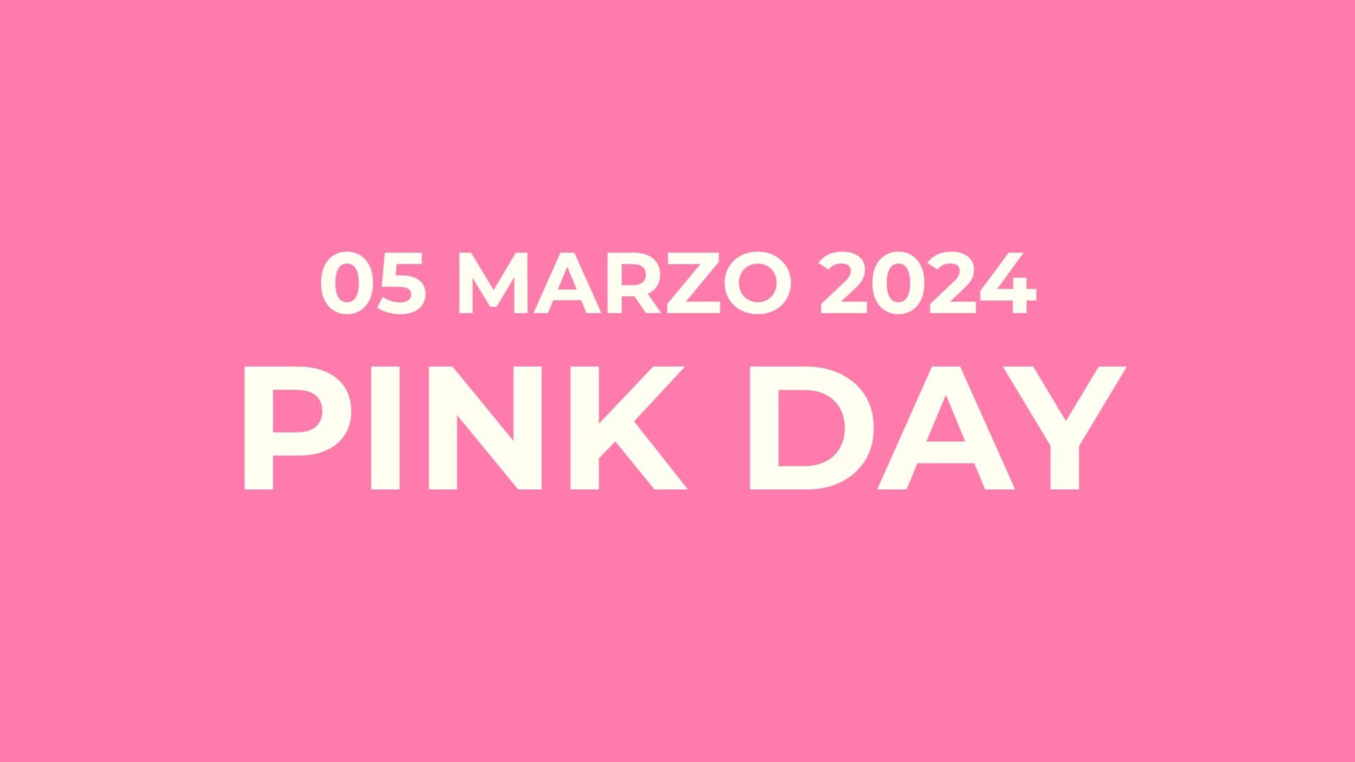 Grafica promozionale per il Pink Day del 5 marzo 2024
